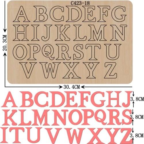 New letter Wooden Die Scrapbooking C423-18 Cutting Dies Multiple Sizes Compatible With Most Die Cutting Machines