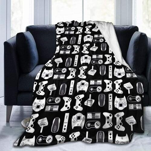 Video Game Blanket,Game Over Weapon Gaming Throw Blanket,Fleece Blanket Lightweight Super Soft Microfiber Warm Fuzzy