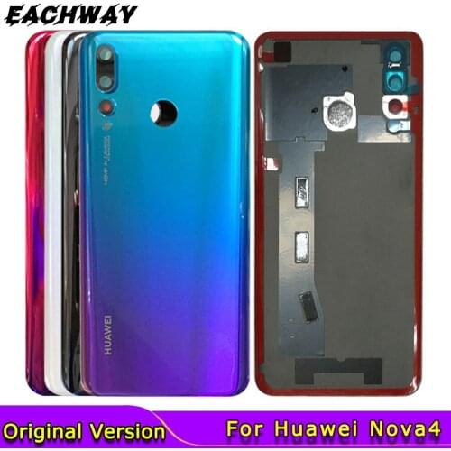 Original Housing for HUAWEi Nova 4 Back Battery Cover Rear Housing Door Case Lens Assembly For Huawei Nova4 Battery Cover