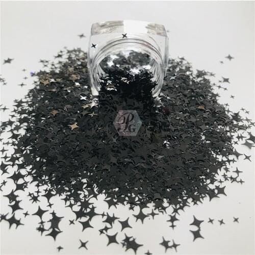 PrettyG 10g-200g Mixed Size Four Angle Stars Shape 12 Kinds Colors Glitter Sequins for Nail Art Decoration Makeup DIY