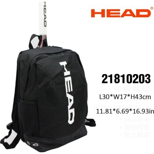 Black Durable HEAD Tennis Squash Badminton Backpack 1-2 Squash Tennis Rackets Sports Bag Badminton Raquete Racquet De Tenis Bag