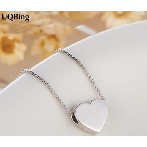 Drop Shipping Pure 925 Sterling Silver Necklaces Heart Pendants&Necklaces Jewelry Collar Colar de Plata