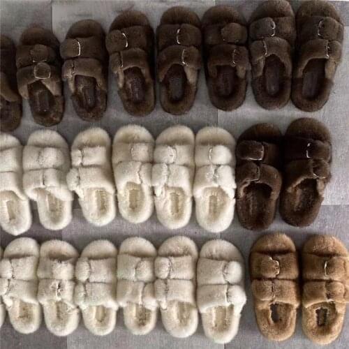 European Luxury 100% Real Mink Slippers Fashion Slippers Indoor Slippers Furry Slippers