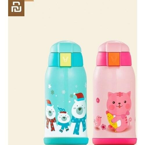 Youpin New child Student vacuum stainless steel vacuum flask with rope carrying portable insulation cup infant with straw