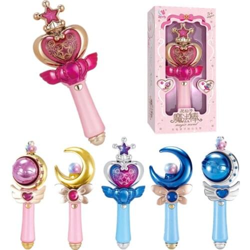 Girl Magic Wand Play Toy Magic Illuminate Cane Educational Cosplay Toy Fairy Glow Stick For Children Cosplay Toys