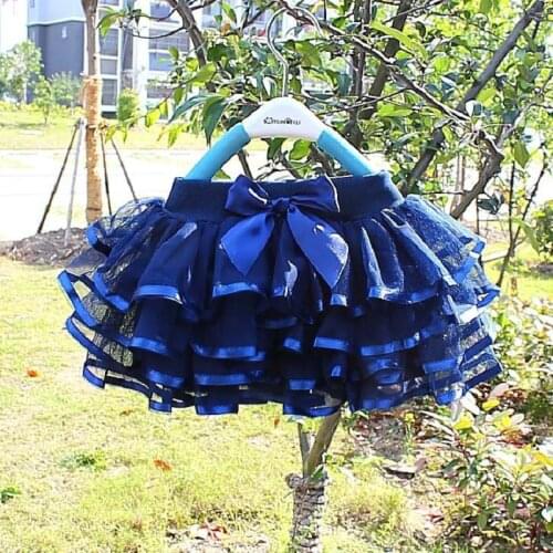 Girls tutu skirt Bow infant ball gown children skirts solid color saias faldas jupe pettiskirt kids tutus layers