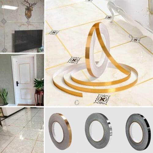 1Rolls Floor Seam Sticker Waterproof Gold Silver DIY Copper Foil Strip Gap Sealing Foil Tape Wall Sticker Home Decoration