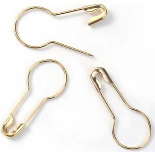 100PCs Stitch Markers Knitting Crochet Holder Brooch Safety Pins Flask Gourd Bulb Shape Alloy Crafts 21x9mm