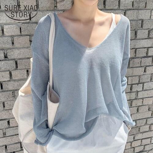 New Long Sleeve Shirt Women Tops Sun Protection V-neck Ladies Blouses Casual Plus Size Loose Women Clothing Blusas Mujer 9829