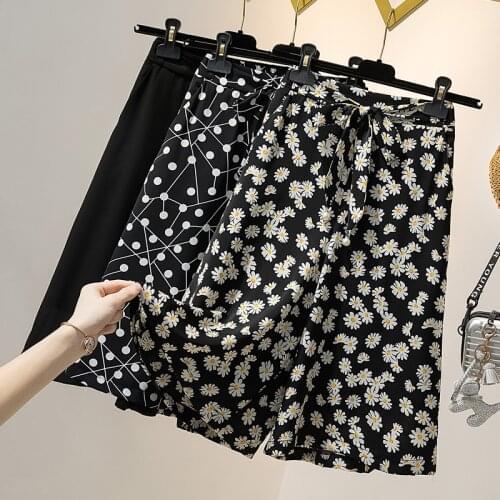 2021 Summer New Chiffon Skirt Capris High Waist Loose And Thin Wide Leg Pants