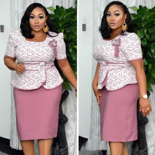 African Office Lady Dresses For Women Dashiki Print 2021 News Tribal Ethnic Fashion O-Neck Clothes Casual Sexy Dress Robe Party