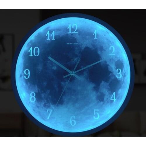 Clocks / Starry One Millet Blue Moon Luminous Wall Clock / Luminous Wall Clock