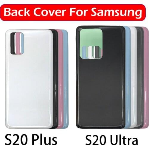 For Samsung Galaxy S20+ / S20 Plus / S20 Ultra Back Battery Cover Rear Door Glass Housing Back Case With Logo Adhesive