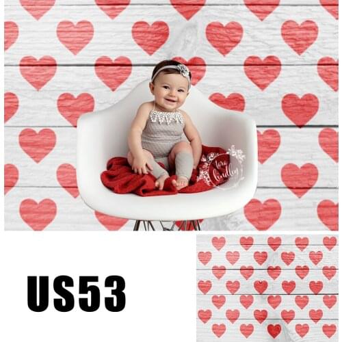 HUAYI Photography Backdrop Valentines Day Love Hearts Wood Photobooth Background Newborns Baby Child Studio Backdrops US-53