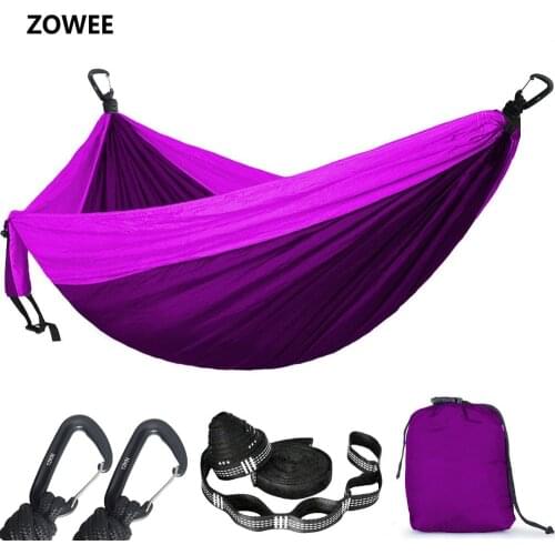 118in x 79in Parachute Hammock Camping Survival Garden Hunting Leisure Hammock Travel Double Person Hamak Ramac