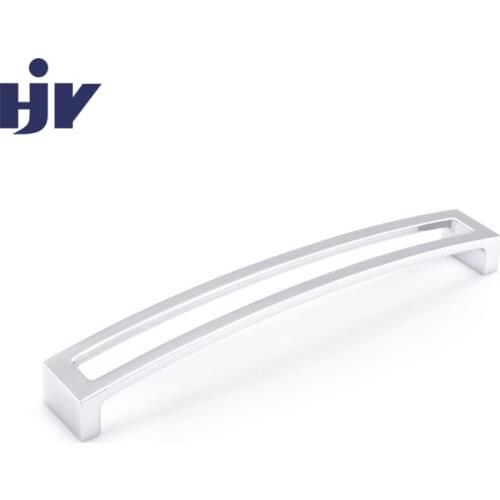 HJY Chrome Cabinet Handle Wardrobe Cupboard Door Drawer Modern Kitchen Furniture Handles Zinc Alloy Center to Center 192mm Z109