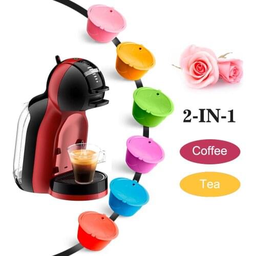 ICafilas3/6 pcs Reusable Rose Colorful for Dolce Gusto Coffee Capsule Dolci Nescafe Machine Refilable Valentines Day Gift