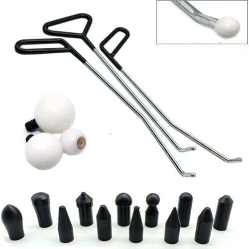 Paintless Dent Tools Single Piece Puller PDR Rod Hook Repair Car Dent & Hail Damage Tool Set with 12 Heads Household Hand Tool