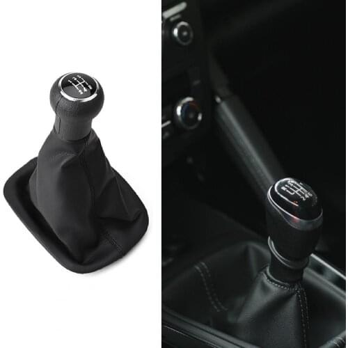 B5 Gearstick Cover Black Replaceable Leather Gear Shifter Boot Cover for Car