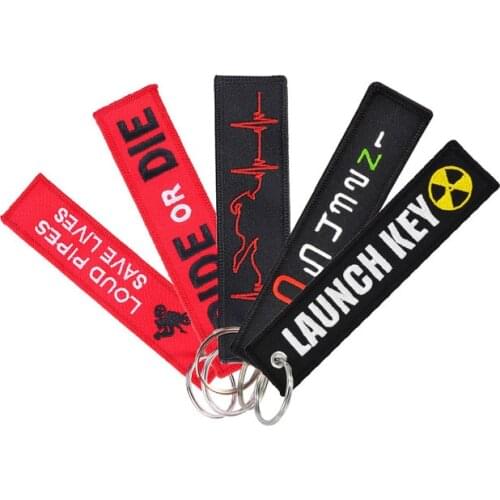 Hot-selling Mobile Phone Strap Double-sided Embroidery RIDE OR DIE Key Chain Phone Straps Motorcycle Keychain Mobile Straps