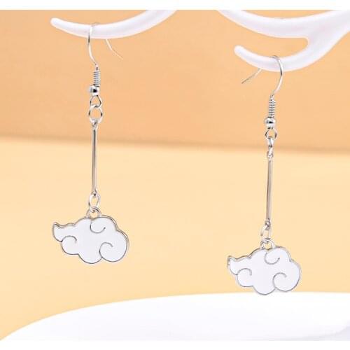Cute Enamel White Red Cloud Pendant Earrings Fashion Gold Silver Color Clouds Dangle Earrings For Women Summer Jewelry Gift