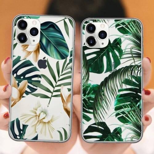Retro Floral Leaf fashion Phone Case Transparent soft For iphone 5 5s 5c se 6 6s 7 8 11 12 plus mini x xs xr pro max