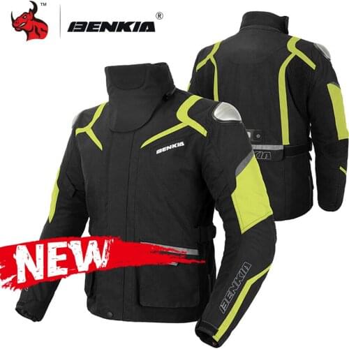 BENKIA Motorcycle Jacket Waterproof Men Moto Motocross Jacket Winter Cold Protection Motorbike Riding Jacket Protective Gear