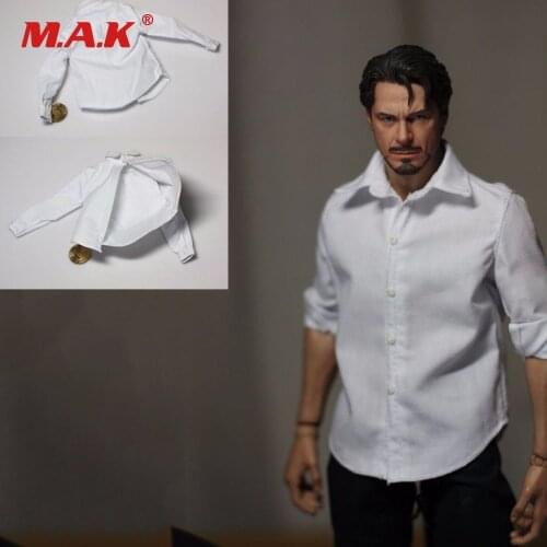 1:6 Scale Male Clothes Handsome Buttoned Classic White Shirt Clothes for 12 inches Man Body Figure