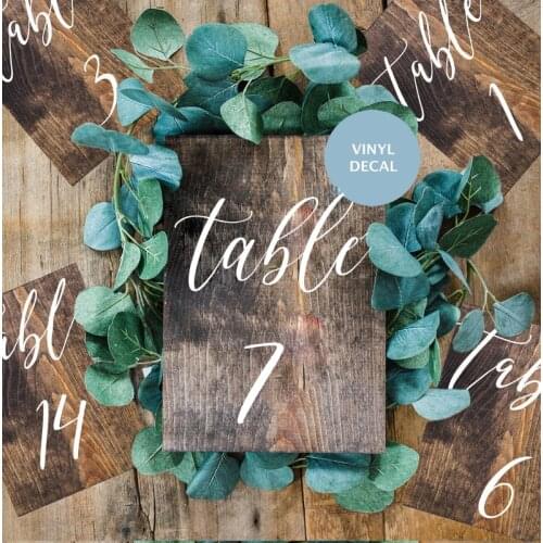 Wedding Table Number Vinyl Sticker Decal Table Plan Vinyl Sticker Wedding Centerpiece Bridal Shower