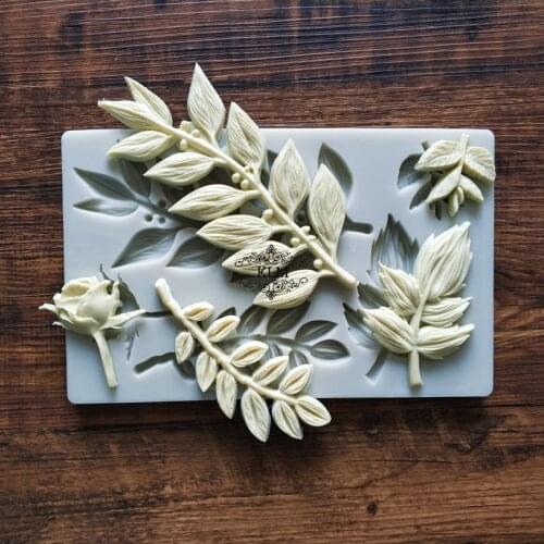 New leaf cake lace decoration mold Sugar flower chocolate silicone mold DIY baking fondant tool