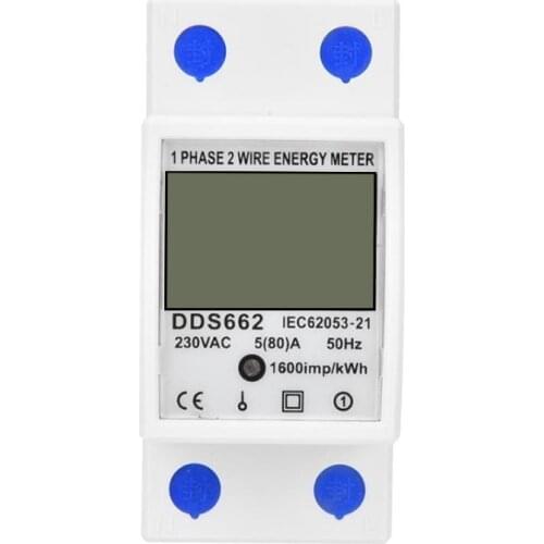 Din Rail Single Phase Energy Meter Reset Zero KWh Voltage Current Power Consumption Counter Electric Digital Wattmeter 220V/230V