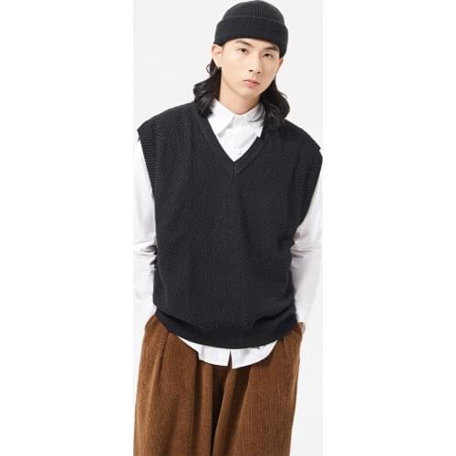 Autumn Spring Knitted Vest Men Warm Sleeveless Solid Spacious Yo No High Quality Clothing Kni Casual Male Sweater Drop Shipping