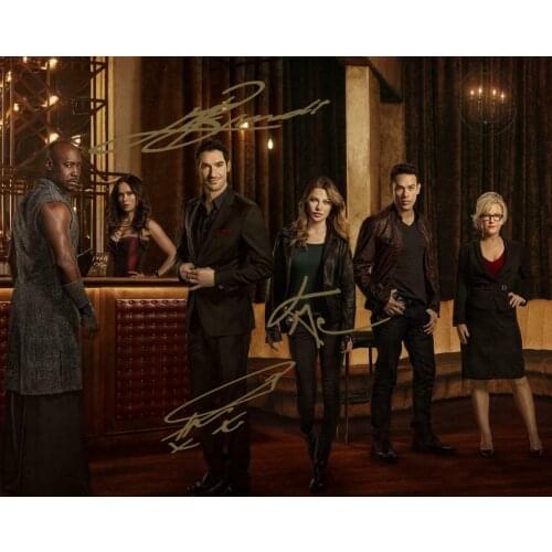 LUCIFER Cast TV Series Signed Art Silk Poster Print 24x36inch