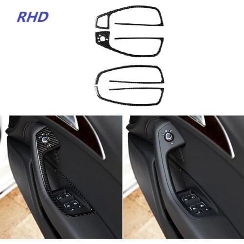 Fit For Audi A6 S6 C7 A7 S7 4G8 12-18 Carbon Fiber Interior Door Window Switch Control Panel Trim Cover Sticker Car Accessories
