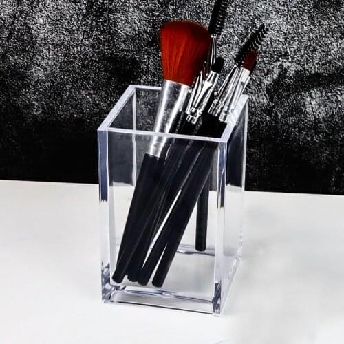 Transparent Color Acrylic Makeup Brush Storage Tube Transparent Eyebrow Pencil Makeup Brush Storage Box Caja De Almacenamiento
