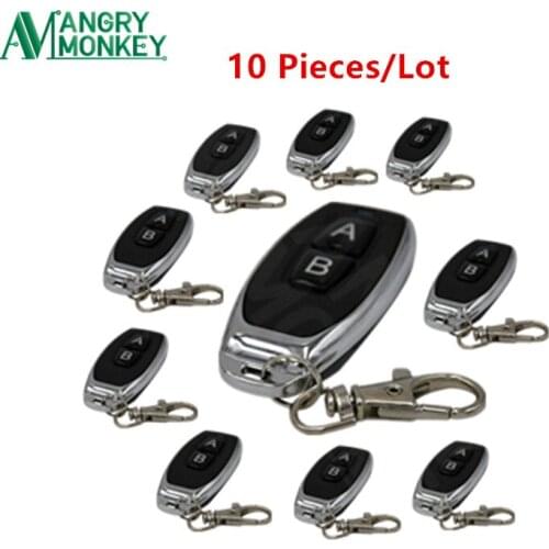 10 Pcs 433Mhz RF Remote Control Learning code 1527 EV1527 For Gate garage door Controller Alarm 433mhz Receiver included Battery