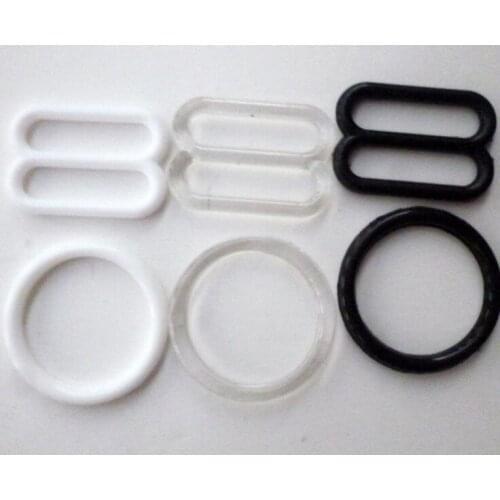 Bra Strap Adjustment Buckle Rings Slides 0 8 Invisible Underwear Lingerie 15mm Black White Clearplastic Coated Ring Enamel