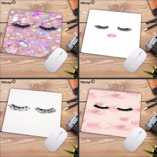 Mairuige Funny Eyes Painting Art Eyelash Rubber Speed Mouse Durable Desktop 18x22cm 20x25cm 25x29cm Mousepad Rectangle Mouse Pad