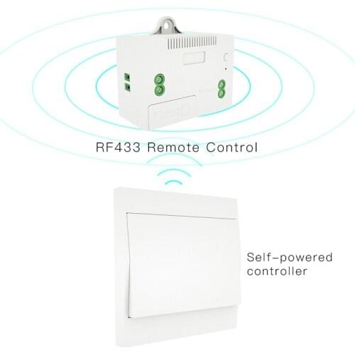 RF433 Wireless Switch No Battery Remote Control Wall Light Switch Self Powered No Wiring Needed Wall Panel Transmitter