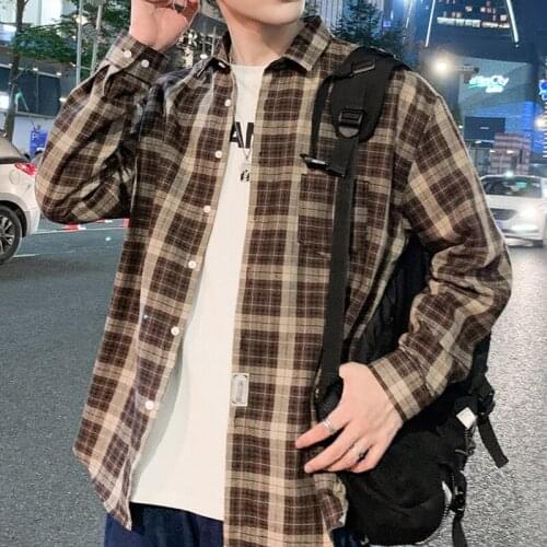 JNITTDON New 2021 Spring and summer new plaid shirt youth comfortable casual daily 2002-CS115