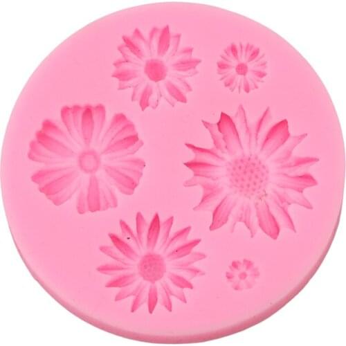 Cute DIY 3D Flower Shaped Silicone Cake Mold Fondant Soap Ice Jelly Moulds Baking Candy Chocolate Cake Decorating Tools