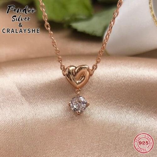 Trend S925 Sterling Silver High Quality Jewelry 1:1 Copy,SWAN LIFELONG Knot Love Heart Necklace Elegant Gift With Logo