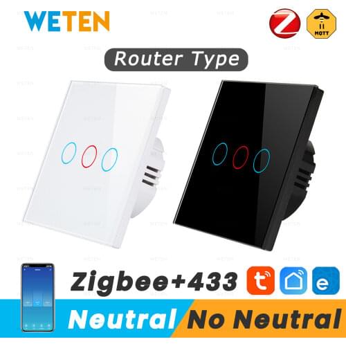 Zigbee Smart Wall Light Switch EU, Work with Tuya Zigbee Hub Gateway Sonoff Zigbee Bridge, Support Alexa Google Home Smartthings