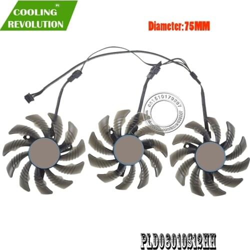 Graphics card fan PLD08010S12HH T128010SU DC12V for GIGABYTE GeForce RTX 3070 EAGLE