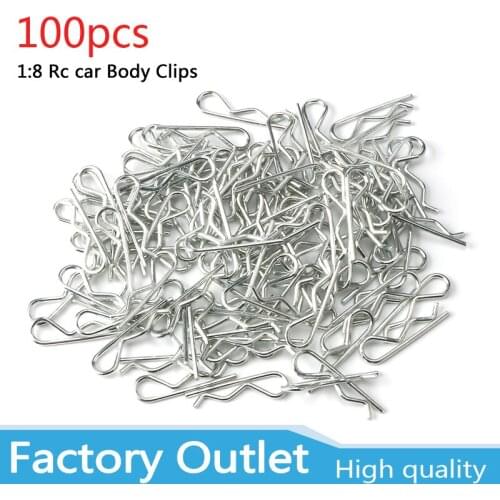 100PCS RC 1/8 Body Clips Pins Bend Post Remote Control Car Parts Truck Buggy Shell for 1:8 rc car