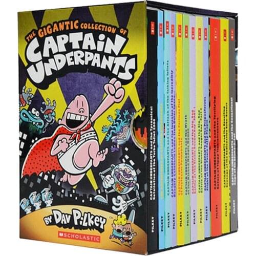 12 Books The Gigantic Collection of Captain Underpants Funny English Story Children Reading For Age 6-14