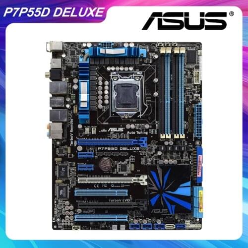 P7P55D DELUXE For ASUS LGA 1156 Intel P55 Used PC Motherboard DDR3 16GB Core i7 i5 CPU mining motherboard 3×PCI-E X16 3.0 Slot
