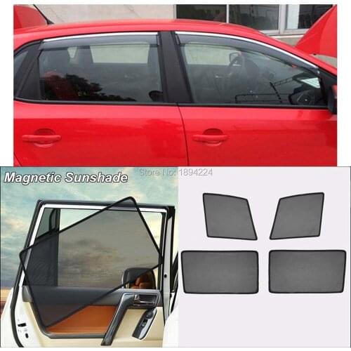 Car Full Side Windows Magnetic Sun Shade UV Protection Ray Blocking Mesh Visor For VolksWagen Polo Hatchback