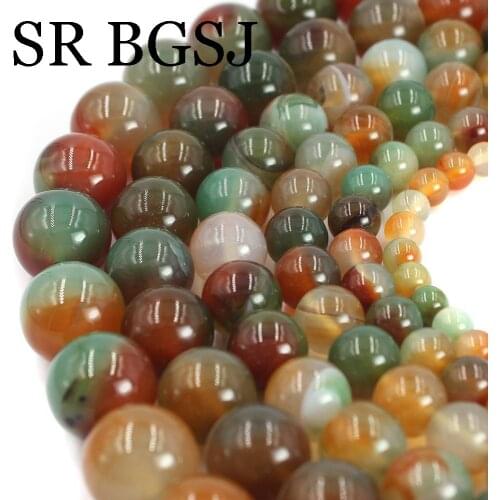 Free Shipping 6mm-16mm Rainbow Agat Gems Natural Round Stone DIY Spacer Beads String 15"