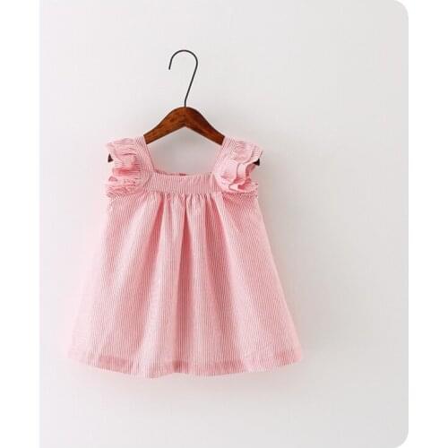 Childrens Garment Summer New Pattern Girl Baby Feifei Sleeve Strips Grain Dress A Doll Unlined Upper Garment Jacket